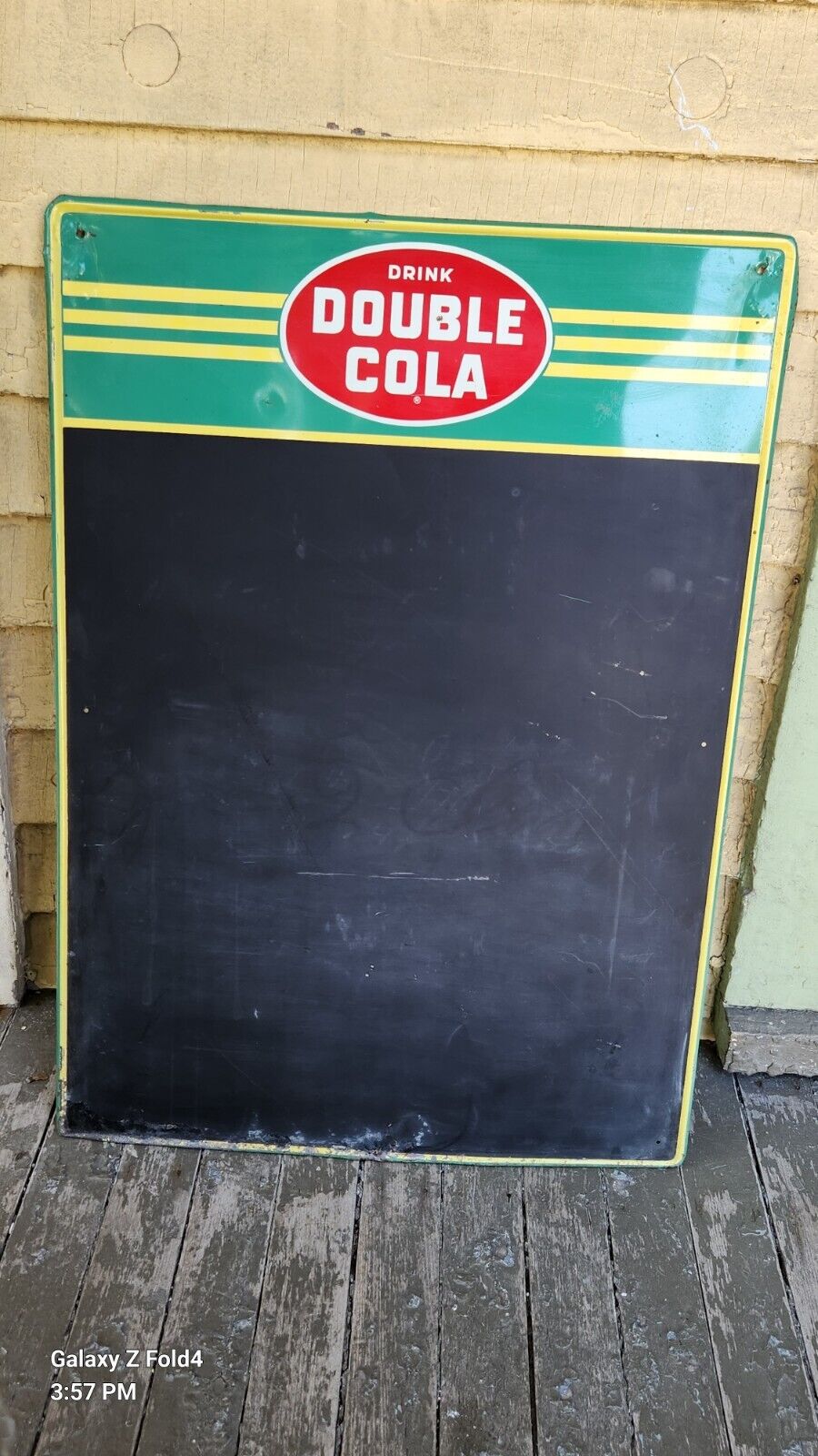 Vintage Double Cola Chalkboard Advertising Sign Coke Pepsi Soft Drink Salesman 