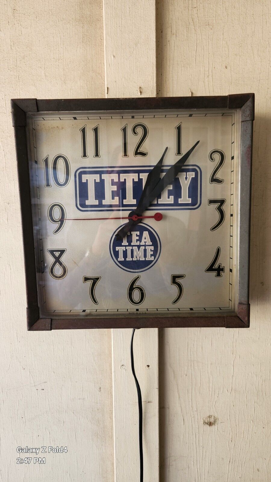 Vintage Tetley Tea "Tea Time" Electric Clock 1950's Collectable Works Farm Barn