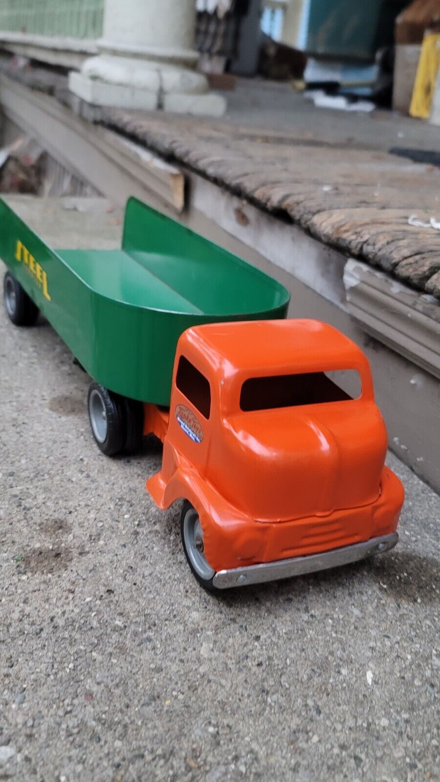 Restored 1950S Tonka cab over STEEL TRUCK CARRIER 