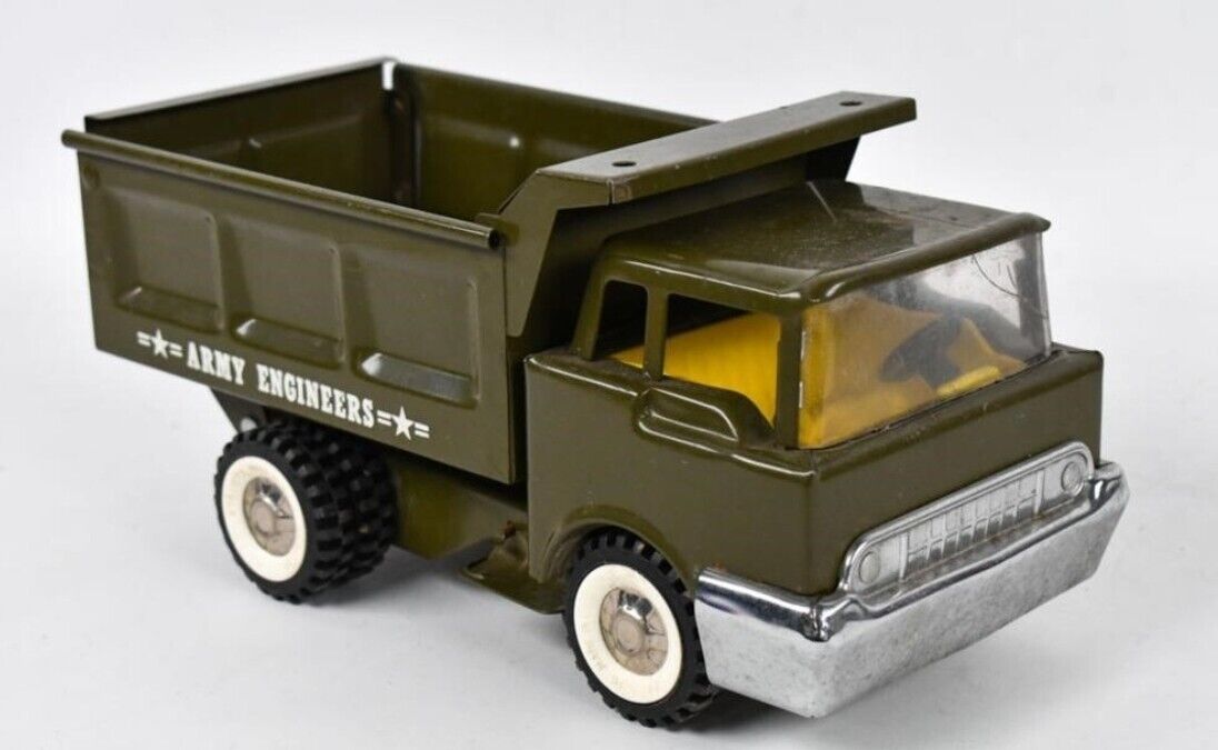 STRUCTO 1960’s Structo U. S. Army Engineers Pressed Steel Dump Truck/JEEP & More