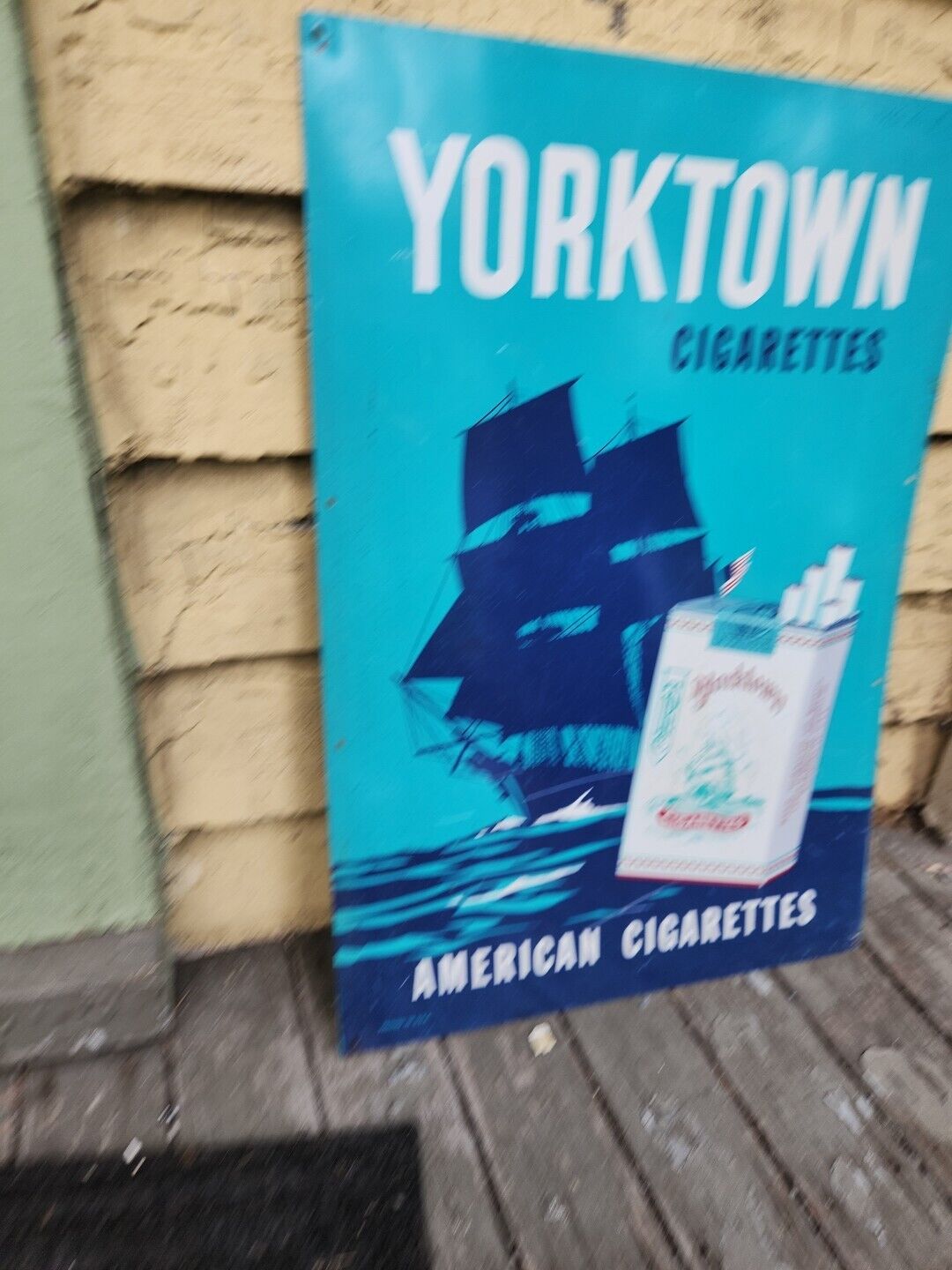 VINTAGE YORKTOWN SIGN CIGARETTE. Advertising  See Pictures 14.5" Long