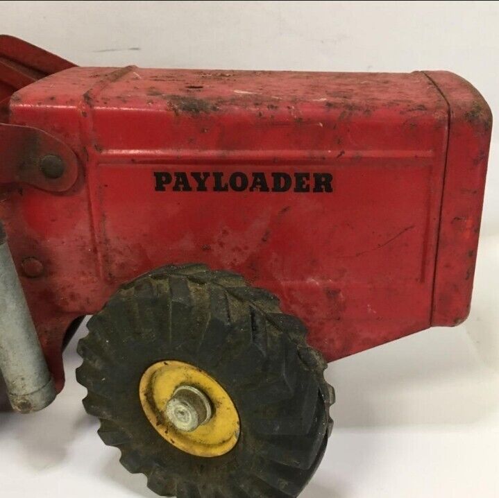 Vintage Nylint Red Pressed Steel Hough Payloader Front End Loader Tractor Toy