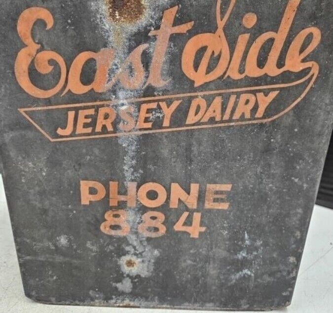 Vintage Milk Box Galvanized Metal Property East Jersey Farm Dairy Anderson In