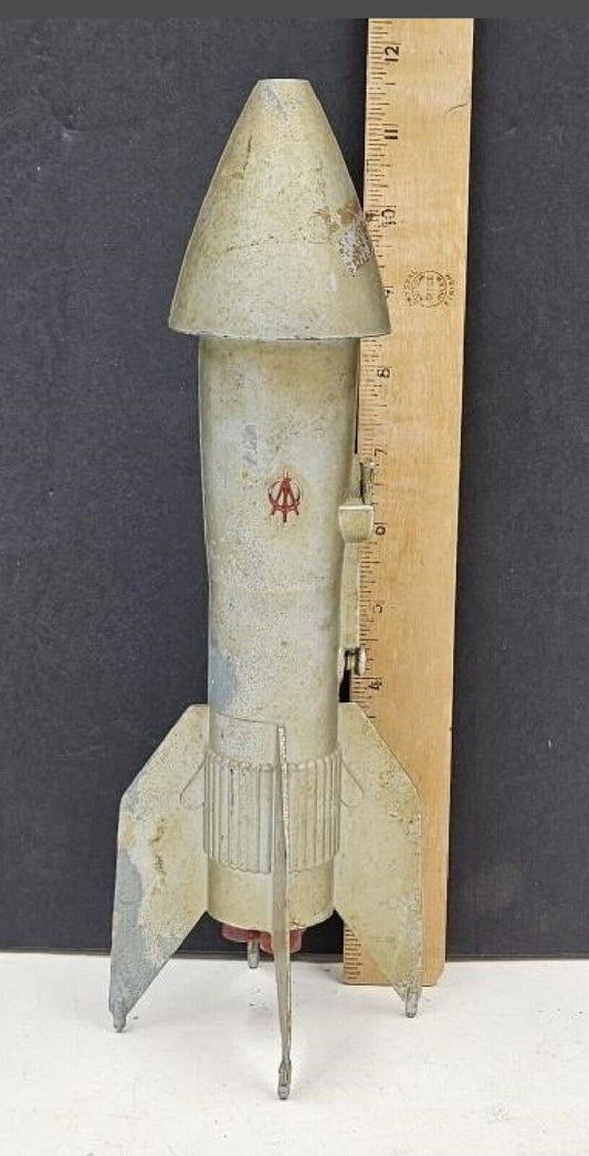 Vintage 1957 Astro MFG Berzac Creation Guided Missile Rocket Bank  No Key