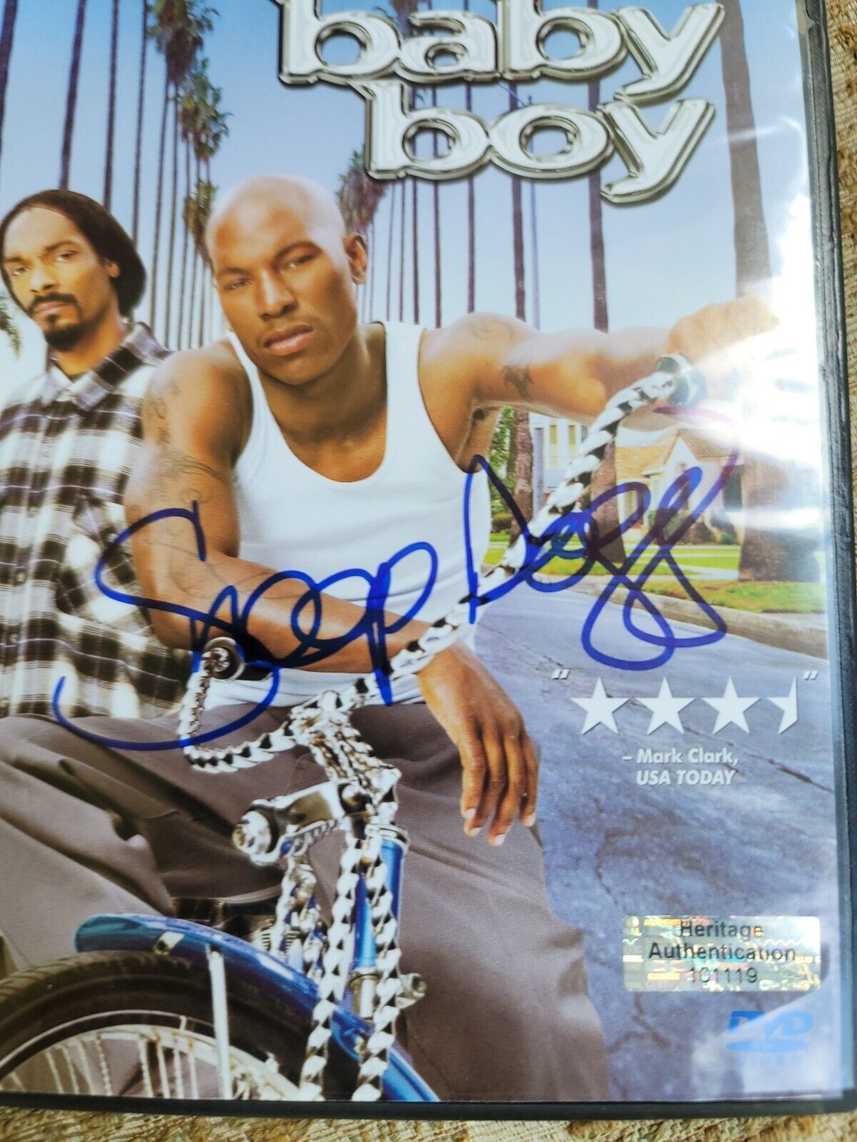 SNOOP DOGG AUTOGRAPH SIGNED BABY BOY DVD INSERT GOOD SIG BLUE PAINT PEN