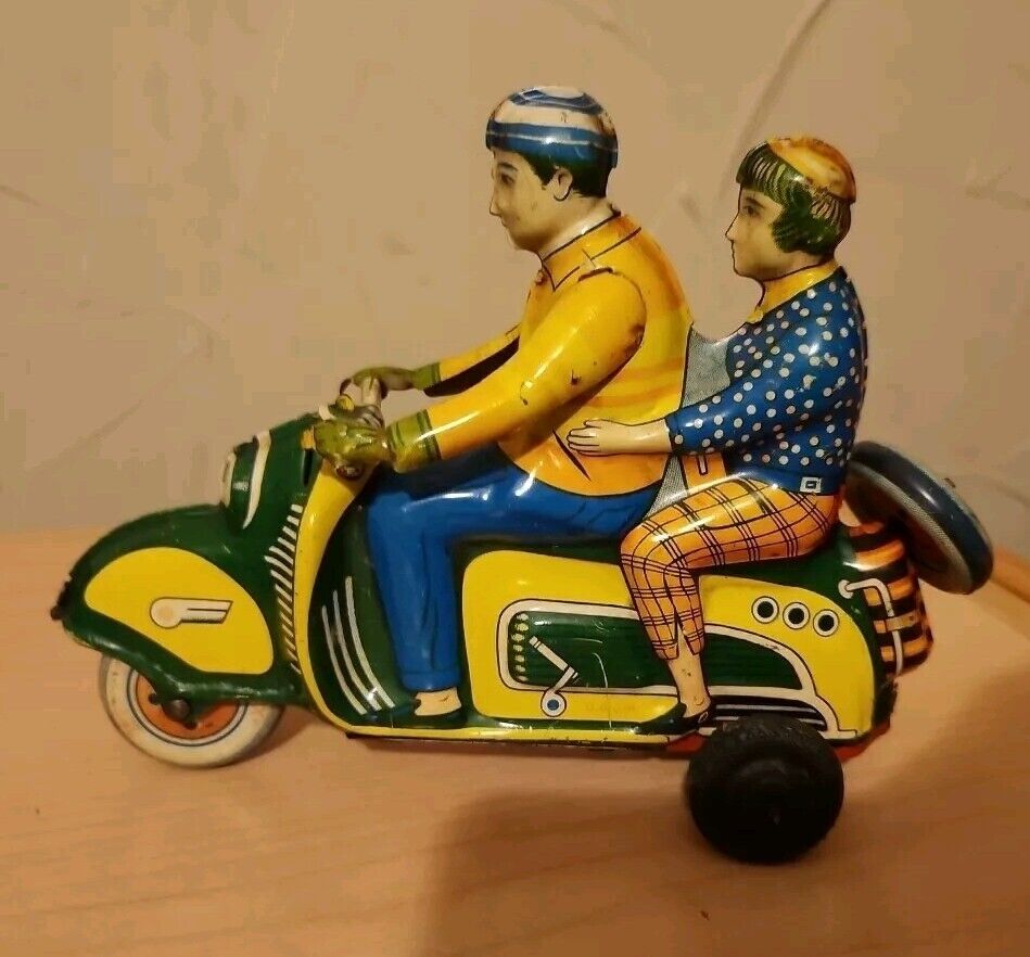 Technofix 282 Tin Friction Scooter Motorcycle Vespa Germany 1950s