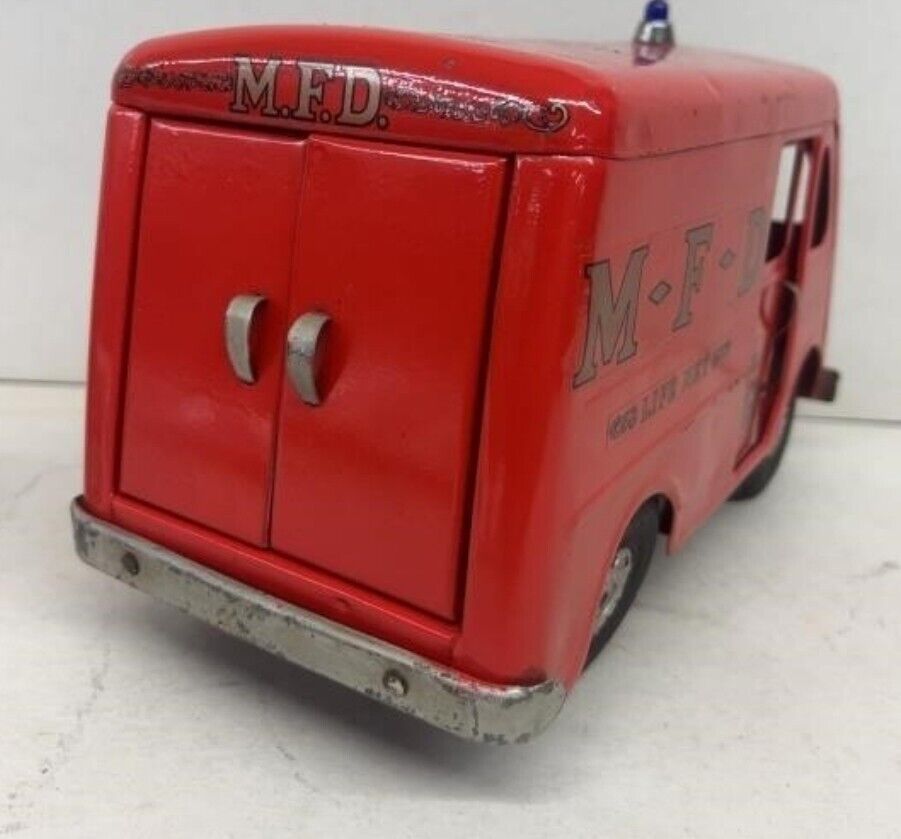 Vintage Custom Red Tonka 1950s #5 Rescue Life Net Van Ambulance 