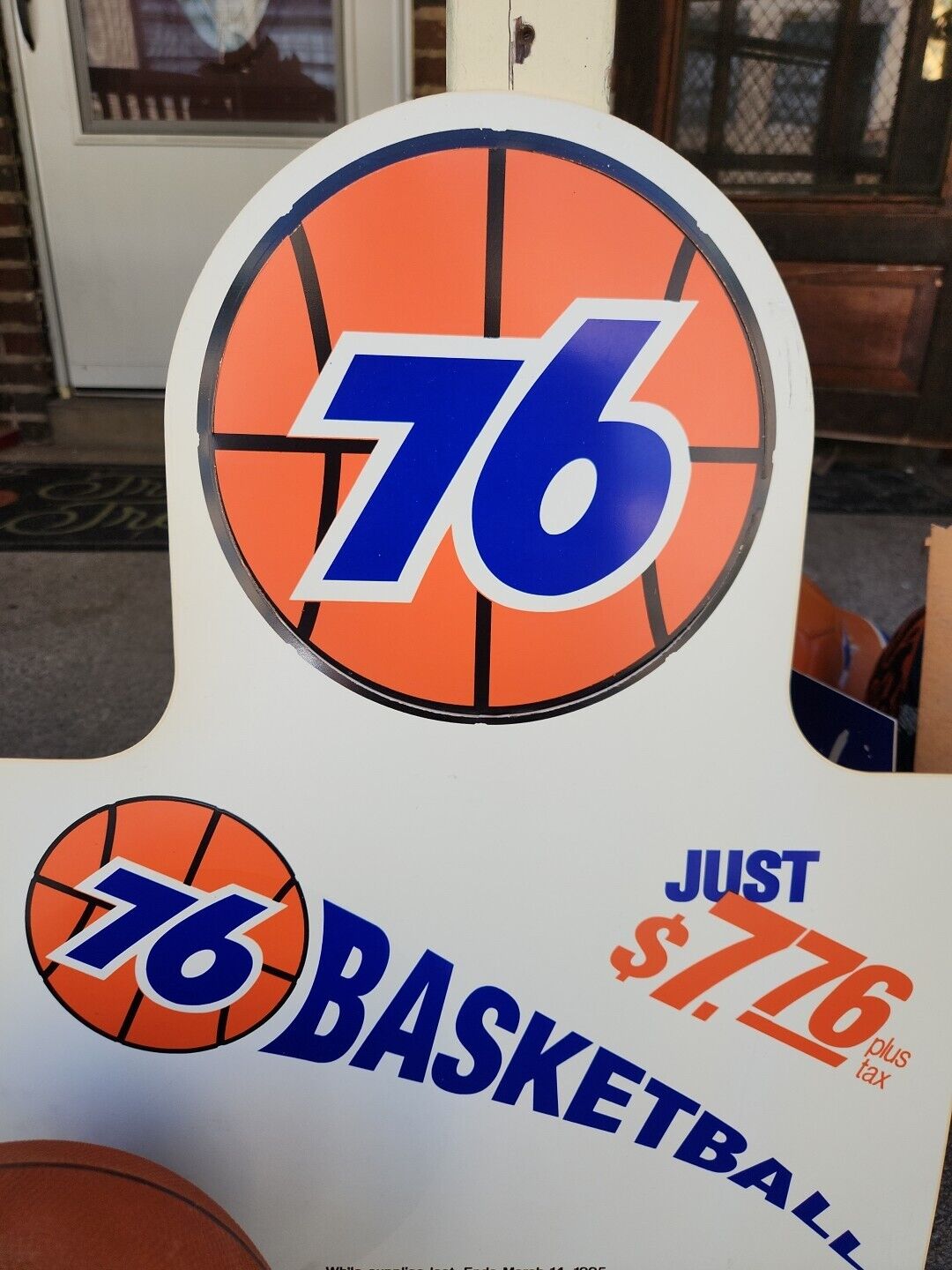 Vintage 76 Gasoline Orange Logo Promotional Souvenir Basketball Original Display