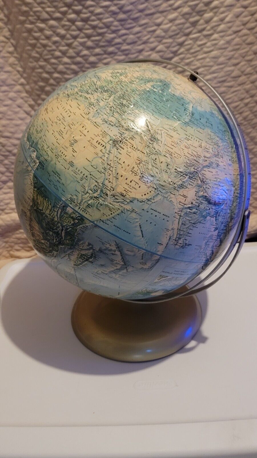 Vintage (1970’s) Rand McNally World Portrait Globe 12" Diameter. Steel Base