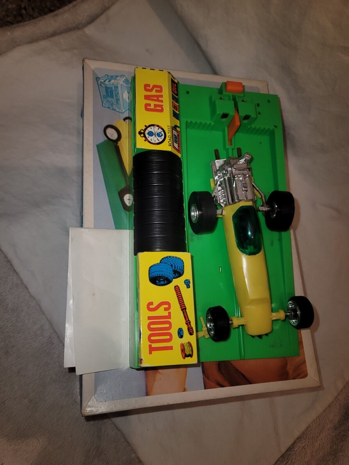 Vintage 1971 AMC REV-UP RACER Set Battery Operated Friction Pit Stop with Box