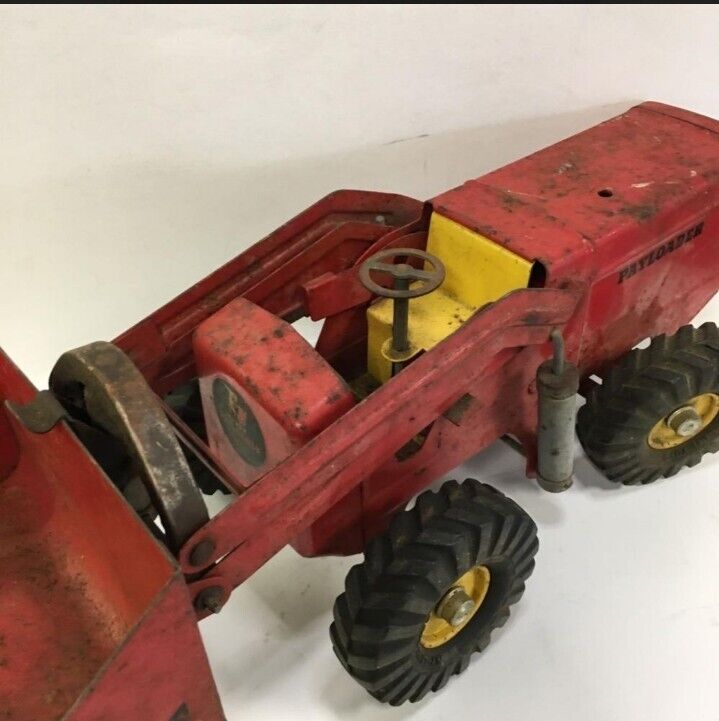 Vintage Nylint Red Pressed Steel Hough Payloader Front End Loader Tractor Toy