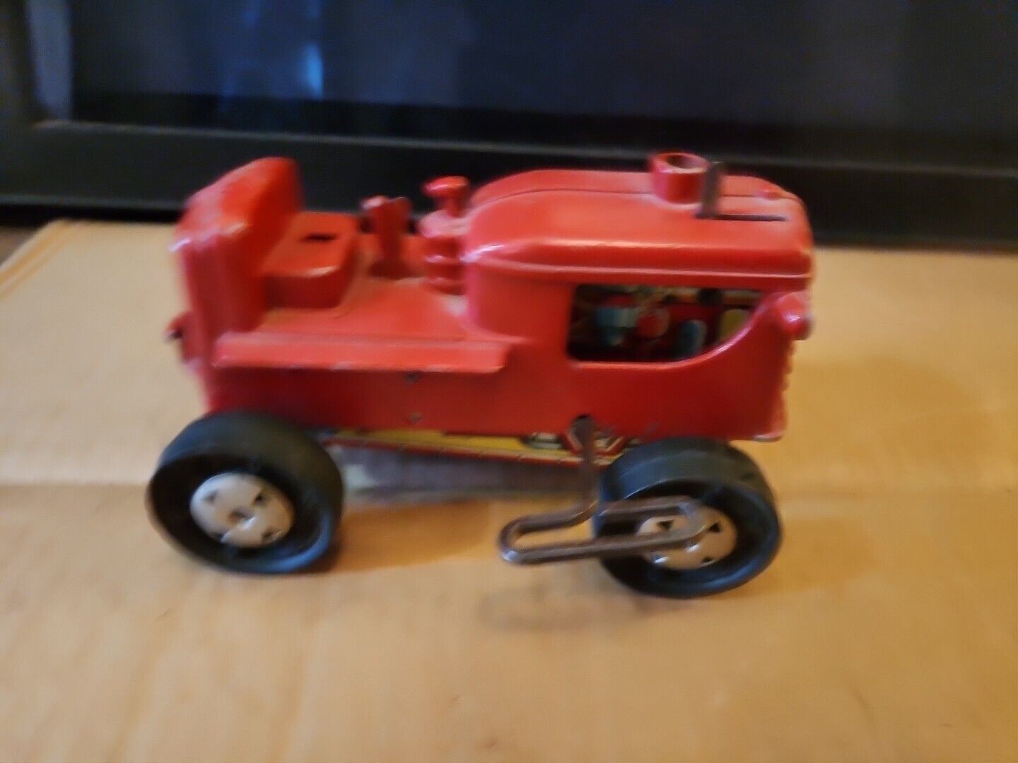 Vintage Mar Toys small wind up tractor plastic and tin A/F not working