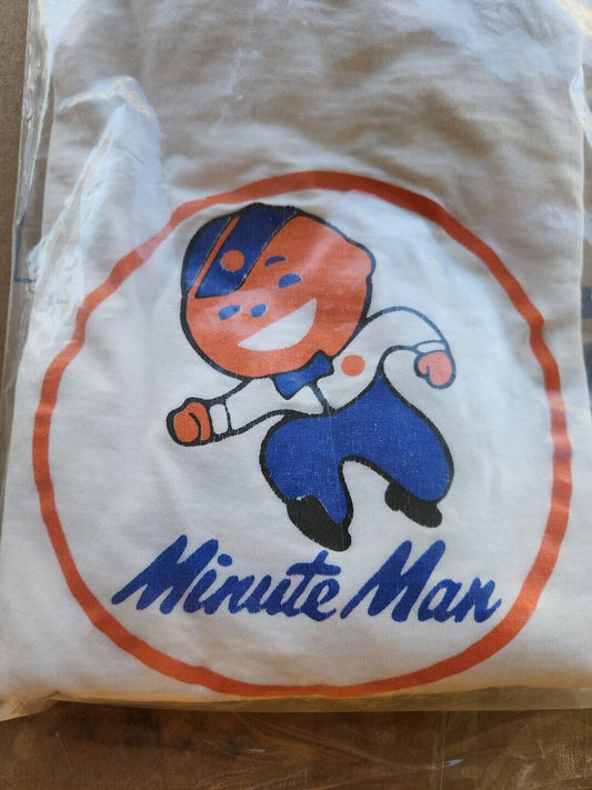 Vintage 90's 76 Gulf Gasoline Minute Man T-Shirt Mens XL White USA