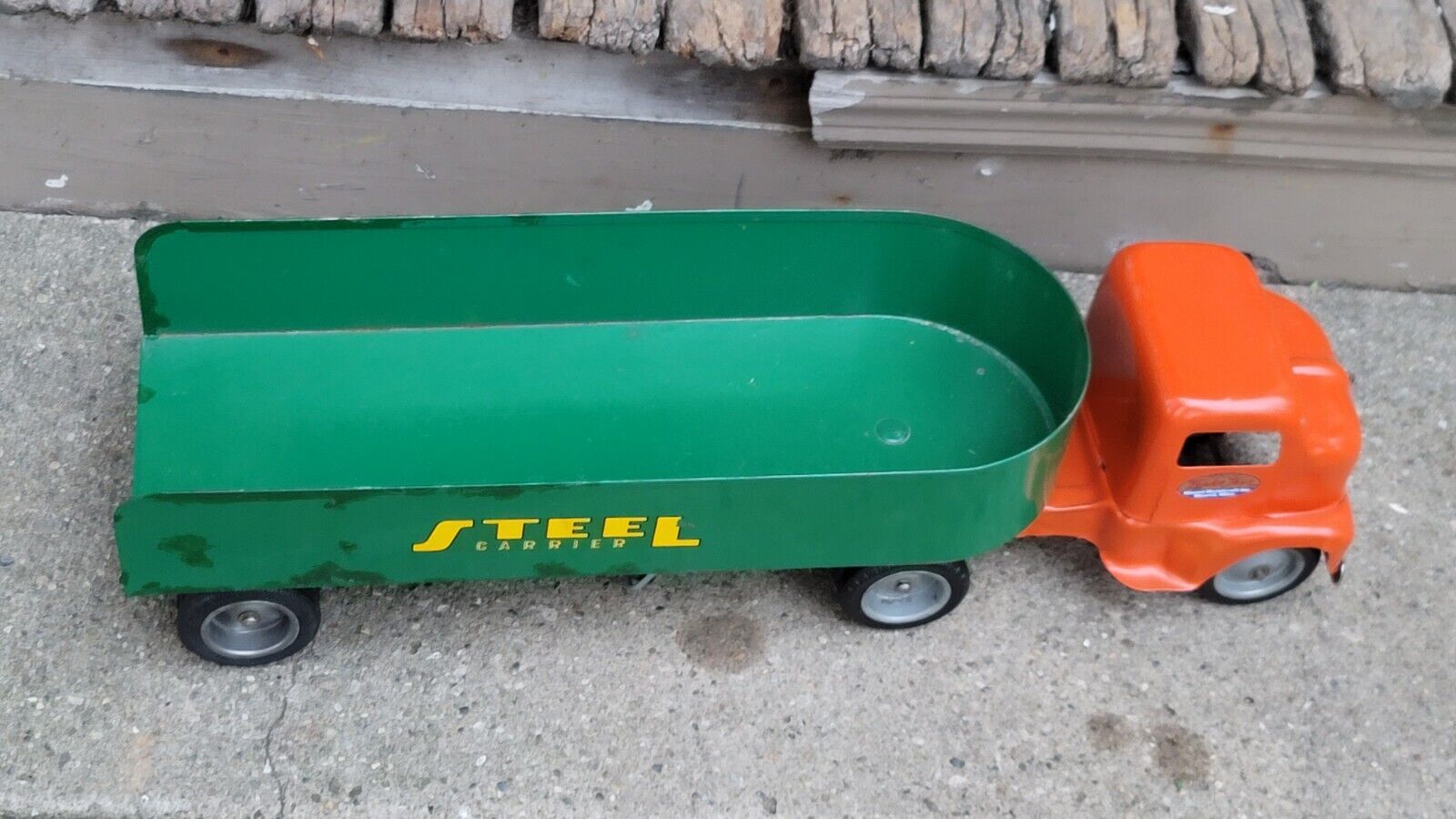 Restored 1950S Tonka cab over STEEL TRUCK CARRIER 