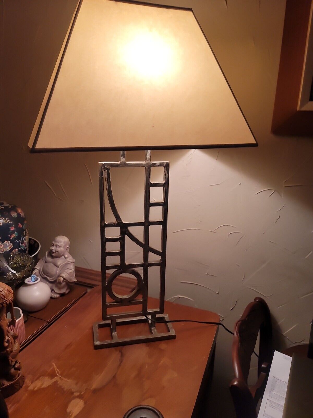 C. JERE TABLE LAMP and C. JERE  MCM SCULPTURE Brutalist Art Deco Nouveau 