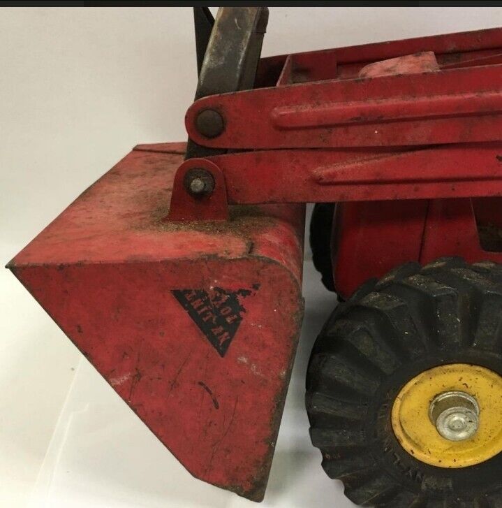 Vintage Nylint Red Pressed Steel Hough Payloader Front End Loader Tractor Toy