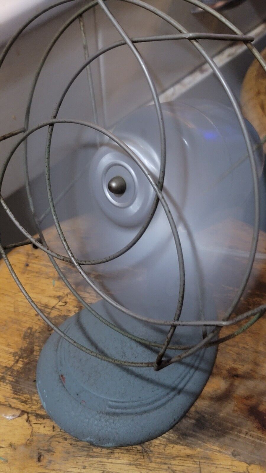 VTG 8" Electric Metal Desk Table FAN Art Deco Nouveau MCM RUNS Great