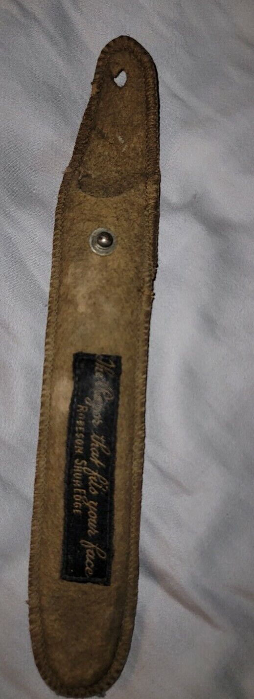 Vintage Robeson Sure Edge Straight Razor & Sheath Nice Seperator