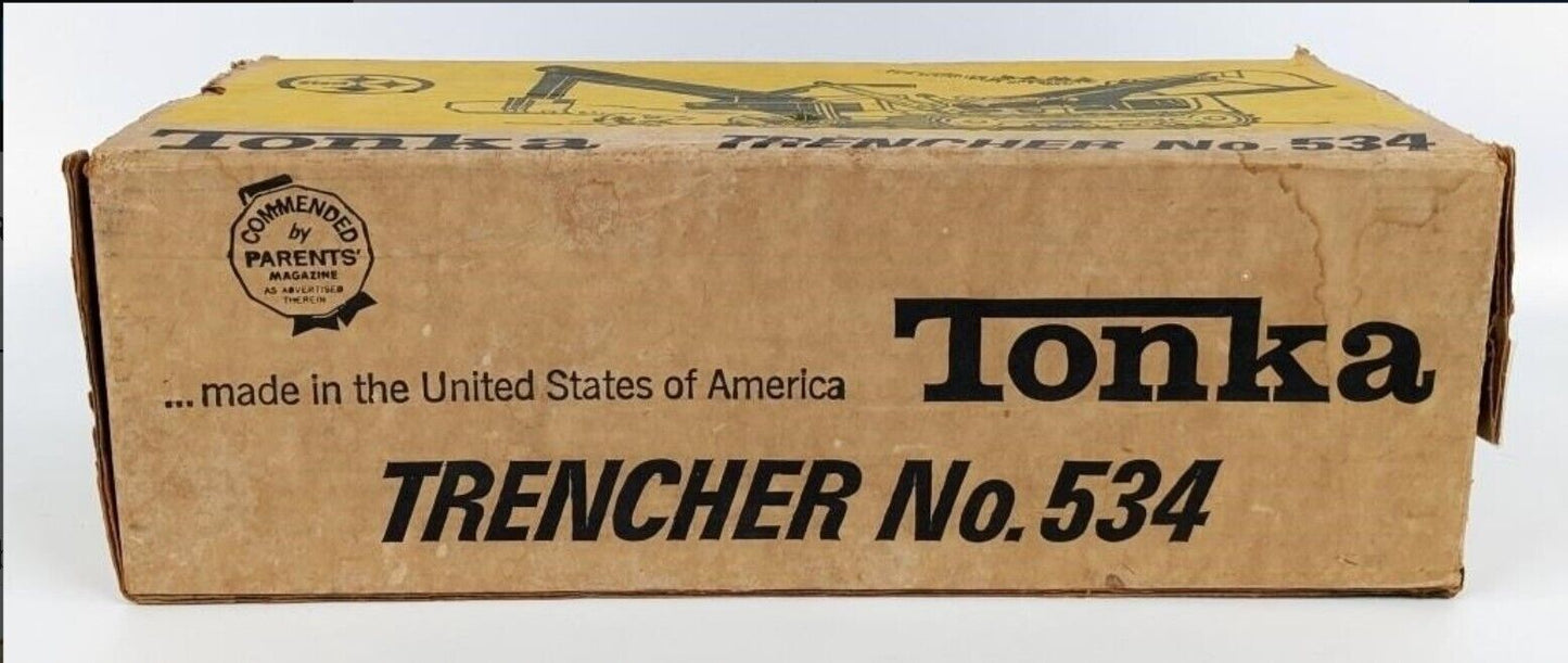 Vintage Tonka No. 534 Trencher Toy with Original Box Truck Highway Collectible 