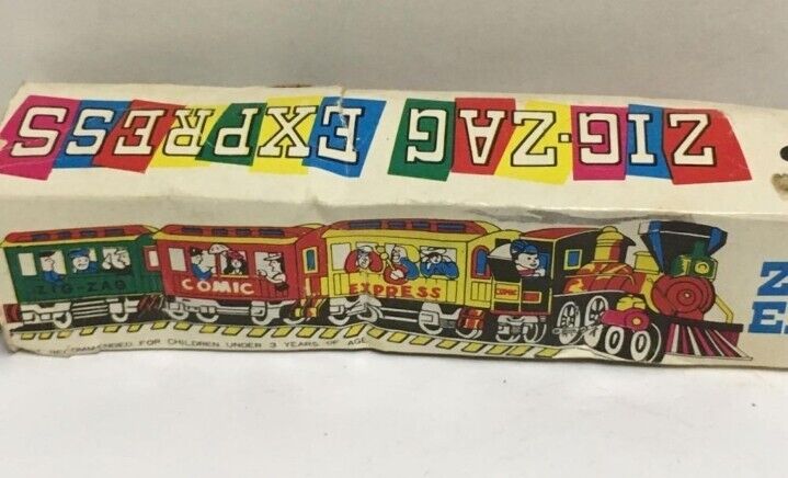 Vintage Wind Up Toy Train Tin Metal Lithographed  Wind up Mechanical Box Korea 