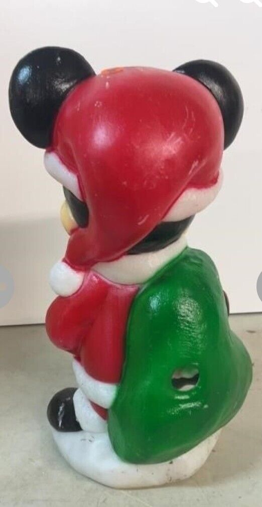 Vintage Disney Mickey Mouse Santa 18" Lawn Christmas Blow Mold Santa's Best 