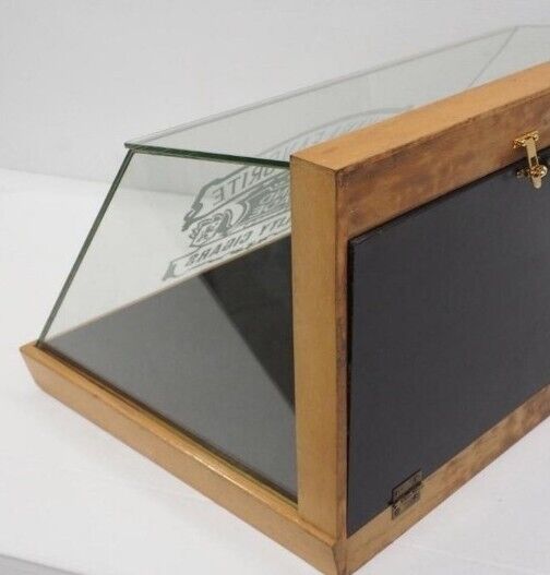 Vintage Havana Cigar Holder Display Showcase Advertising Glass