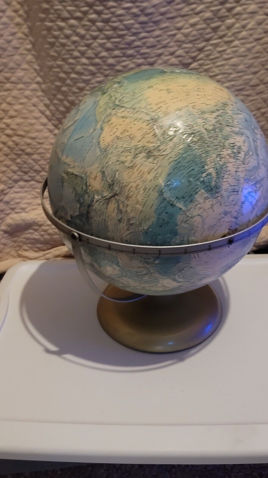 Vintage (1970’s) Rand McNally World Portrait Globe 12" Diameter. Steel Base