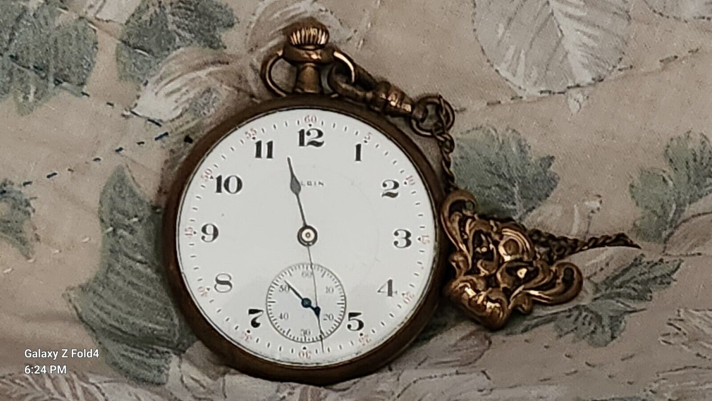 Elgin National Watch Co. Grade: 382 Pocket Watch With Chain & Clip