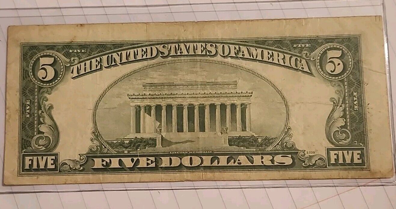 silver certificate five dollar 1953 blue stamp Collectible Currency Coins Money 