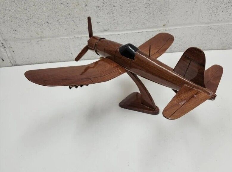 F4U Corsair Mahogany Wood Desktop Airplane Model