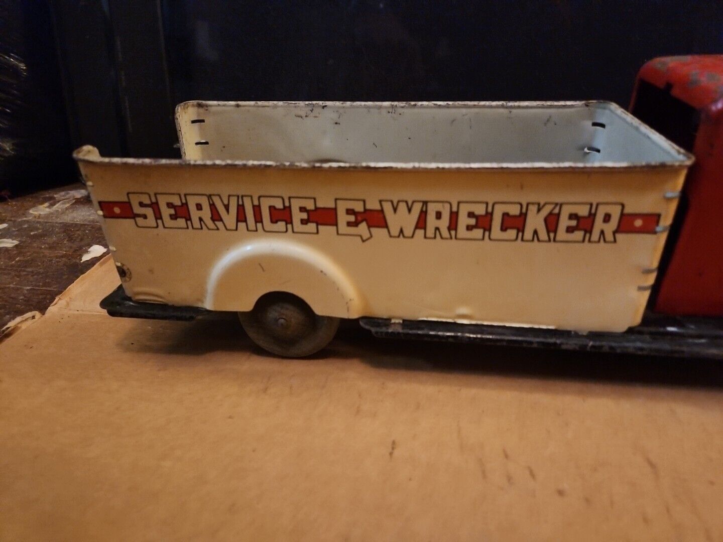 Vintage Toy 1930's Wyandotte Service Wrecker Tow Truck Pressed Steel 1187 As Is 