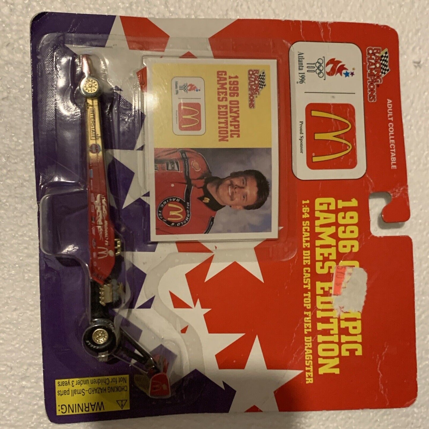 RACING CHAMPIONS 1996 OLYMPIC GAMES EDITION 1/64 DIECAST DRAGSTER MOC MCDONALDS