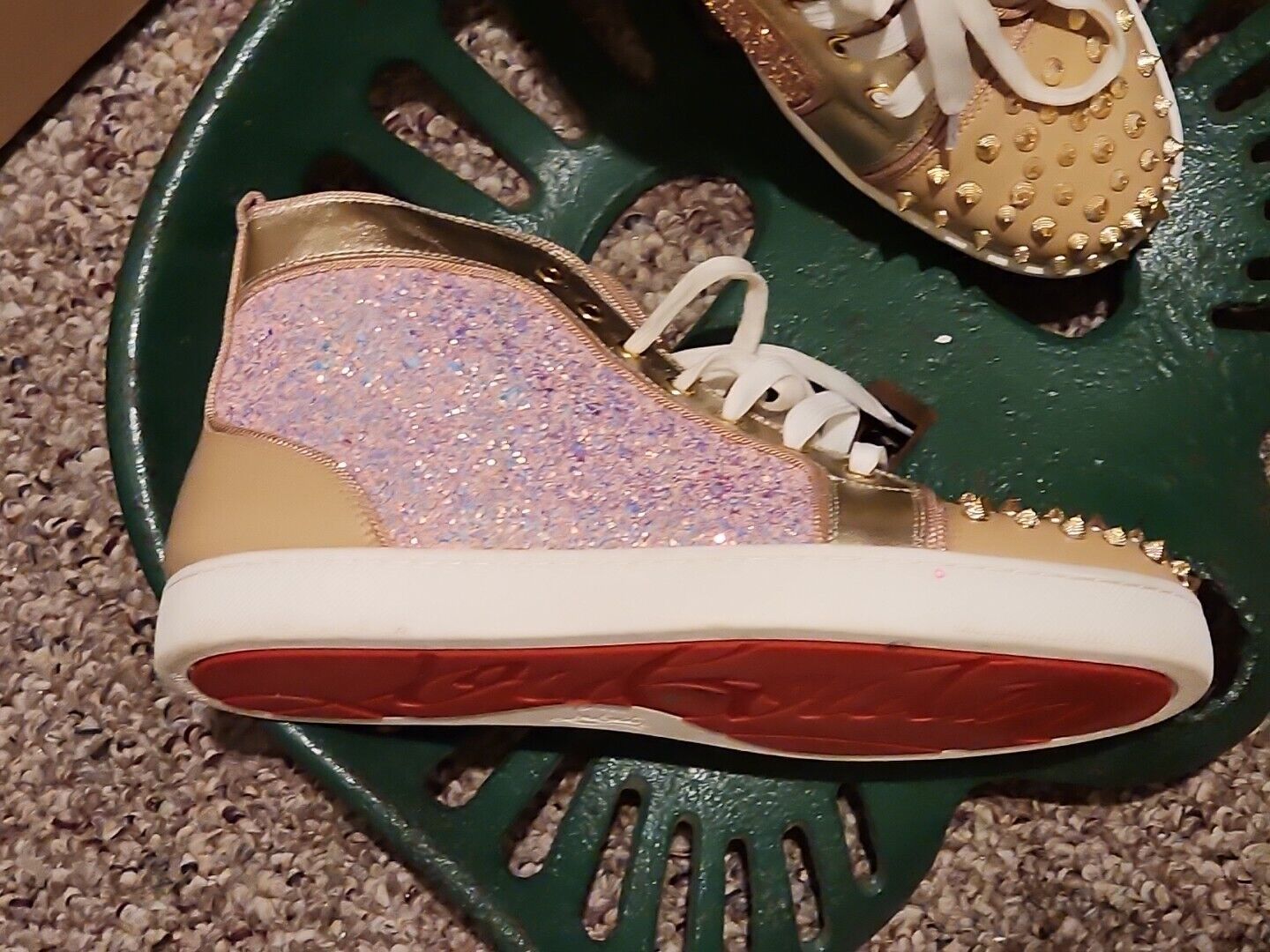 Christian Louboutin Louis Flat Veau Velours/Strass Sneakers Mens Size 12 46