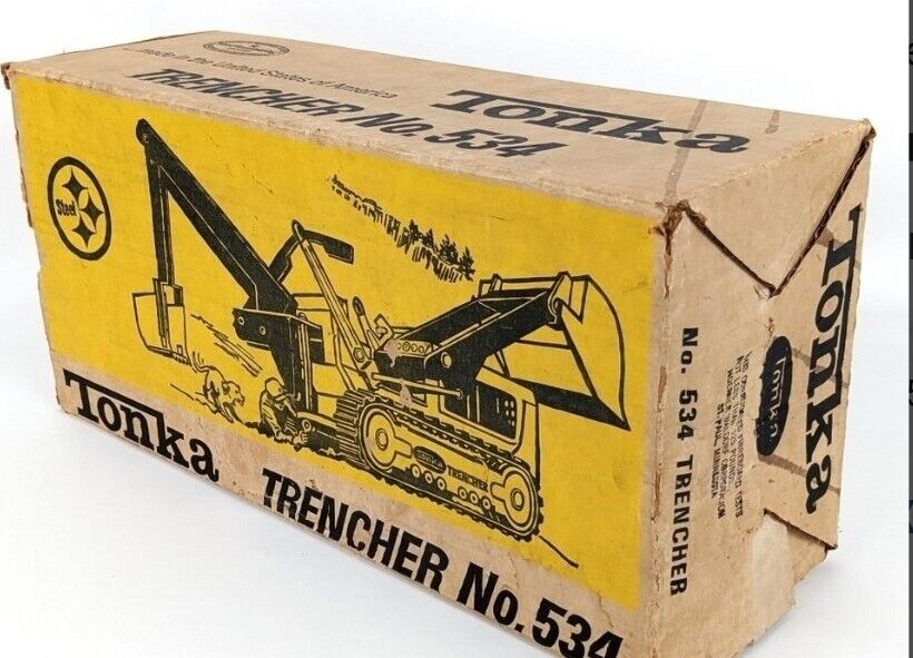 Vintage Tonka No. 534 Trencher Toy with Original Box Truck Highway Collectible 