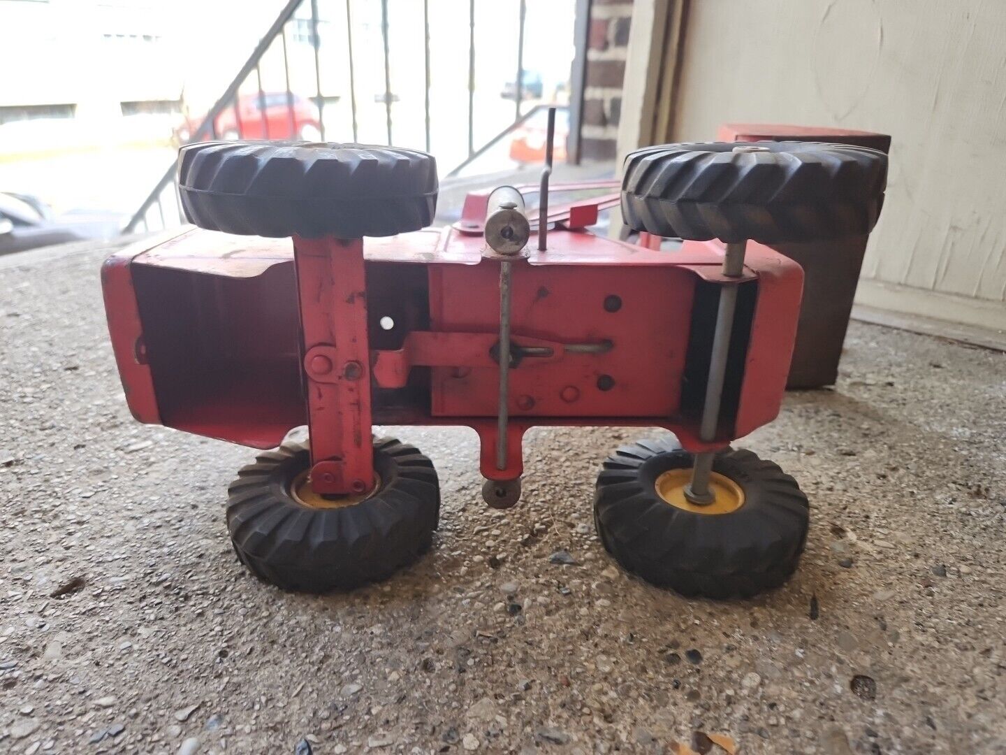 Vintage Nylint Red Pressed Steel Hough Payloader Front End Loader Tractor Toy