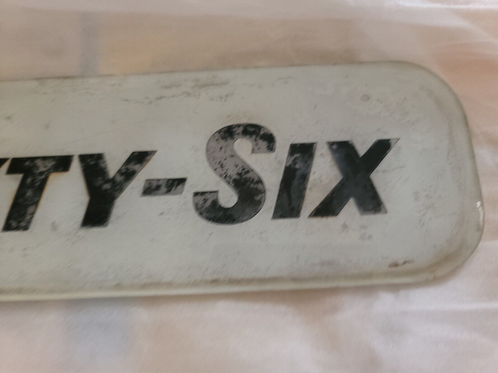 SIXTY-SIX Original Gasoline White Glass Insert Sign gas oil auto memorabilia ad