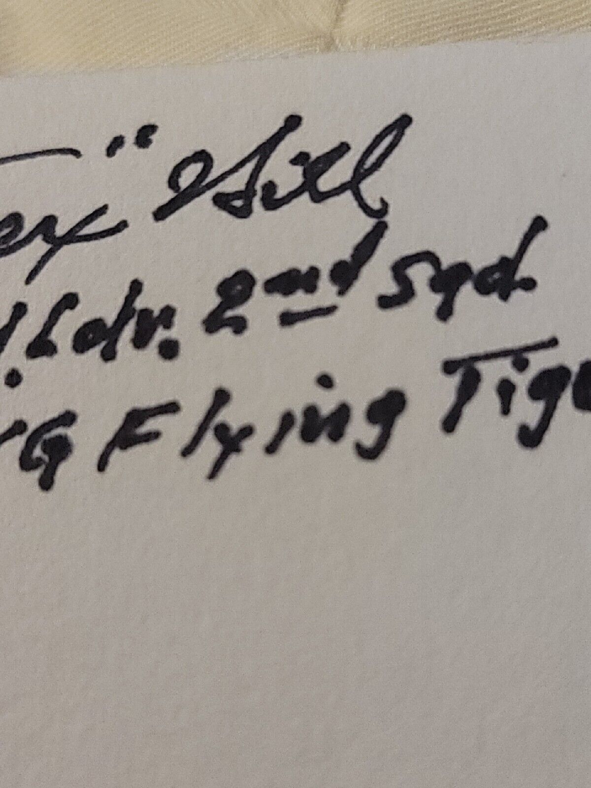 DAVID TEX HILL SIGNED CUT SIGNATURE WWII ACE FLYING TIGERS Real 