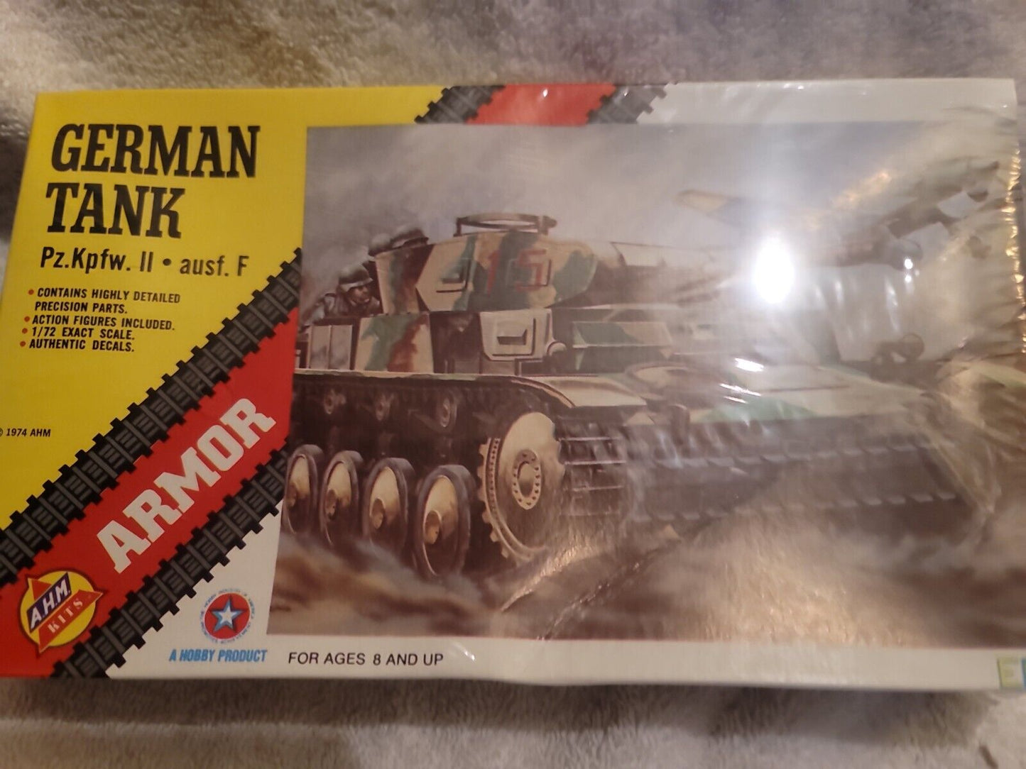 Vtg AHM German Tank Pz.Kpfw.III  Ausf. M1/72 Model Kit 1974 Armor FACTORY SEALED