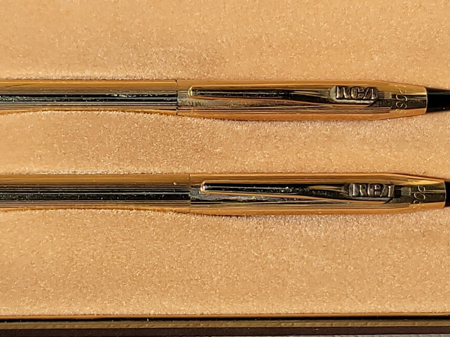 Cross RCA Adv 10kt  Gold Filled Set Ball Pen Pencil Vintage Blue ink chrome tip 