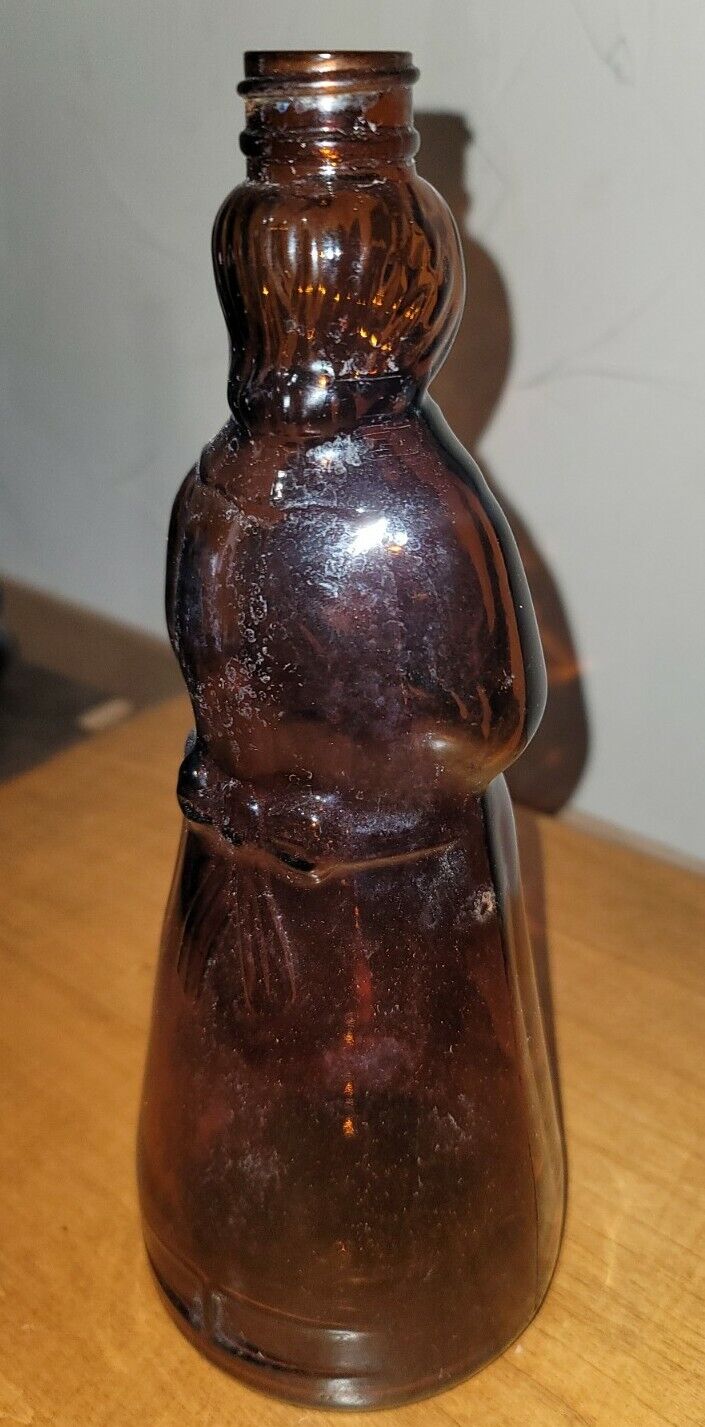 Vintage 1976 Mrs. Butterworth's Syrup Glass Bottle W Metal Lid 11" tall