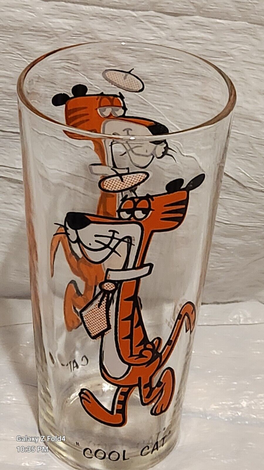 Pepsi Cool Cat Bros 1973 Looney Tunes Glass Collector Series Ex Condition