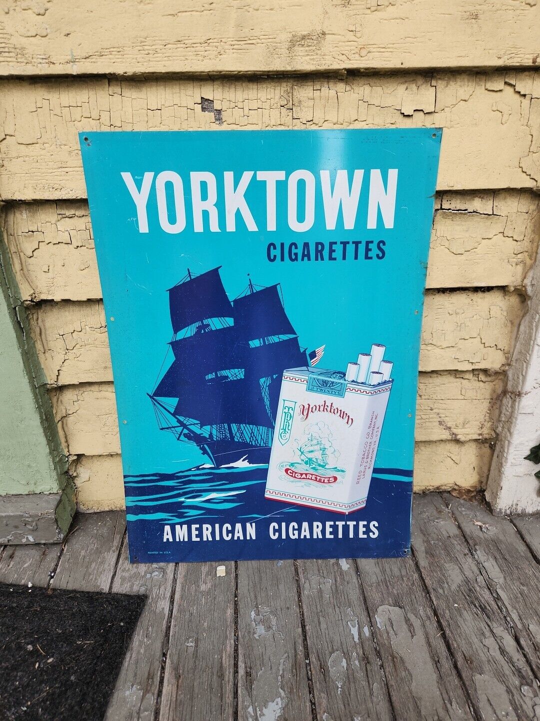 VINTAGE YORKTOWN SIGN CIGARETTE. Advertising  See Pictures 14.5" Long