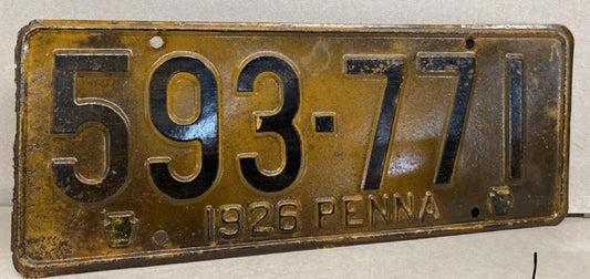 Pennsylvania 1926 Truck License Plate Vintage Man Cave Garage Decor Collector