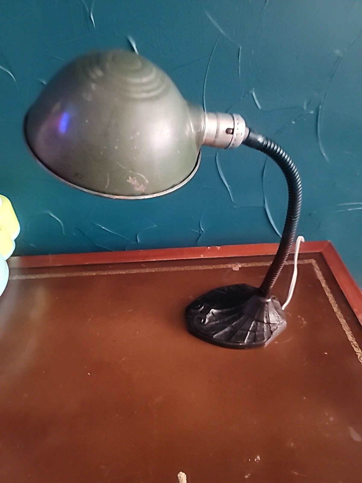 Vtg 1920's Faries Mfg. Art Deco Flex Goose Neck Desk Lamp Light Original S 7460