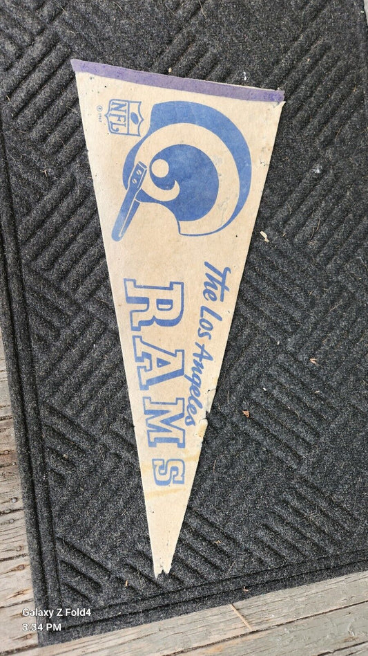 Vintage LOS ANGELES RAMS 1 BAR 1960'S  FELT NFL VINTAGE PENNANT 