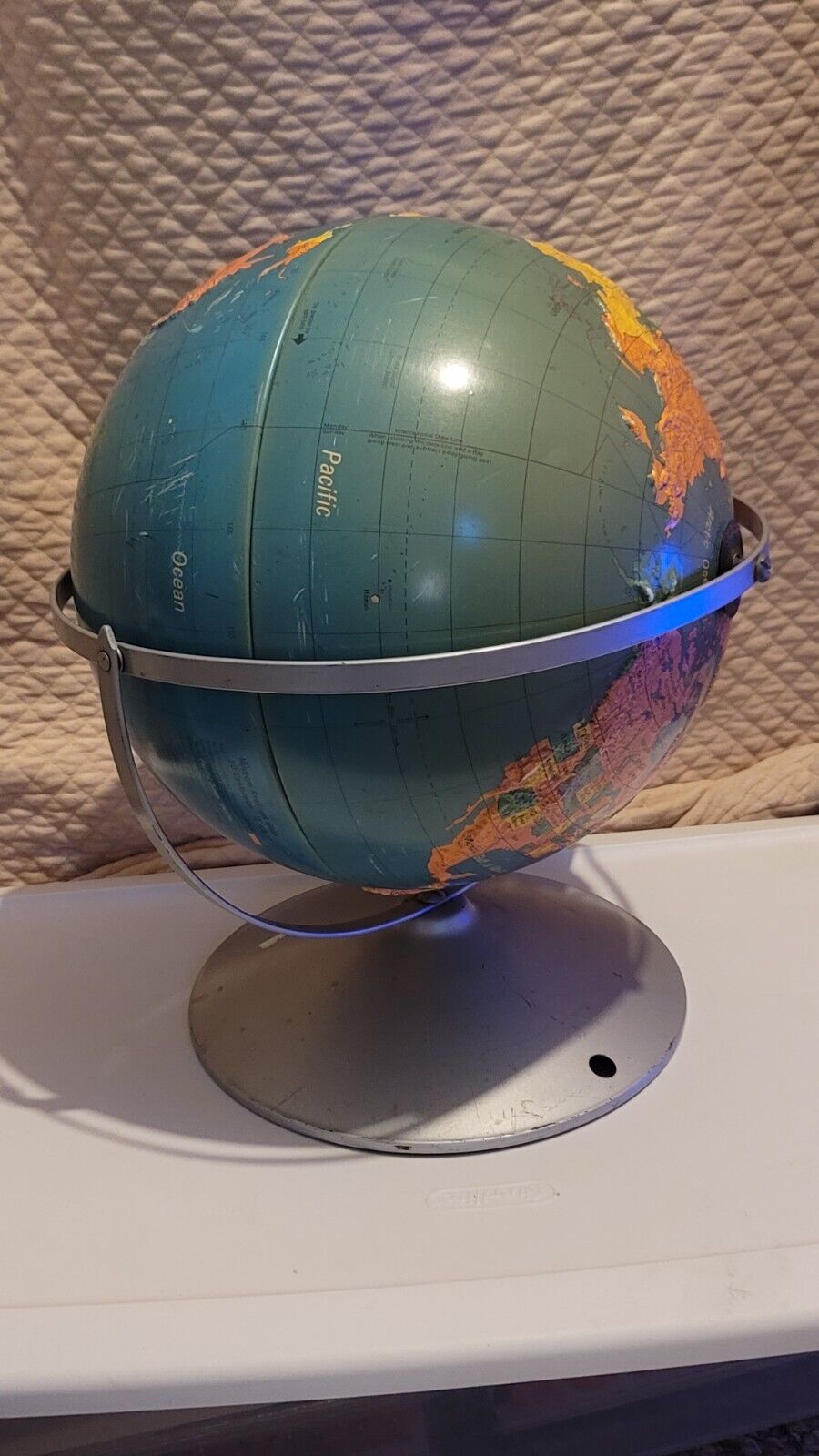 Vintage Nystrom Readiness MCM Style World Globe 12" Rare Nice