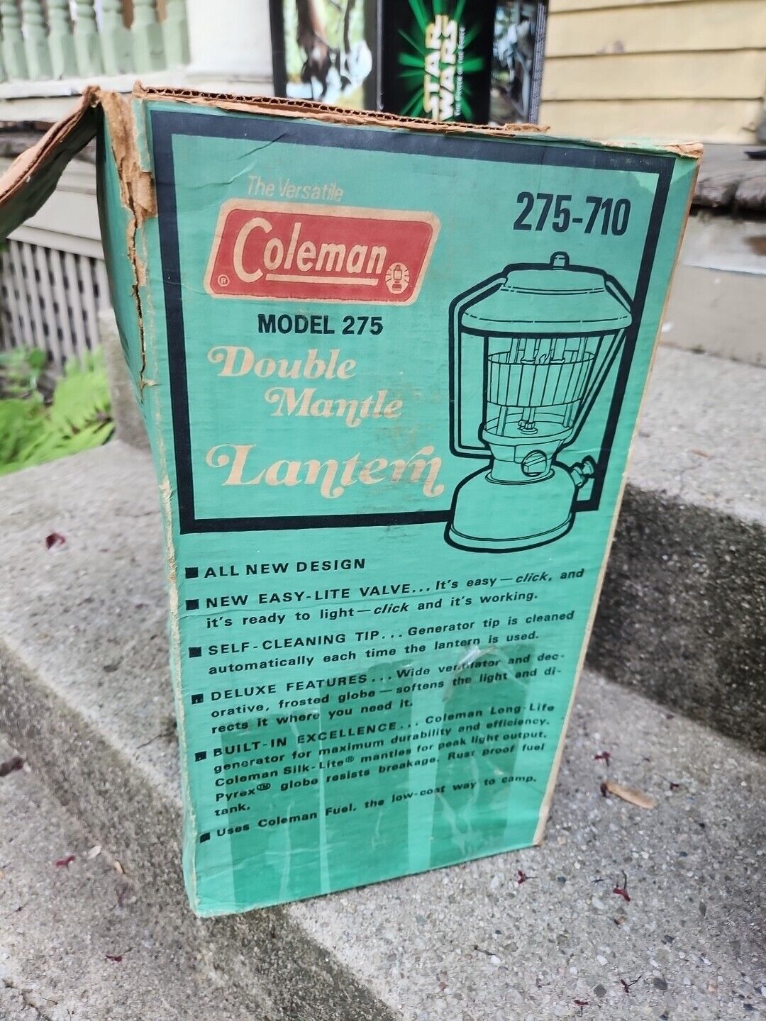 Vintage 1976 Coleman Model 275 710 Dual 2 Mantle Brown Camp Lantern w/ Box 11/76