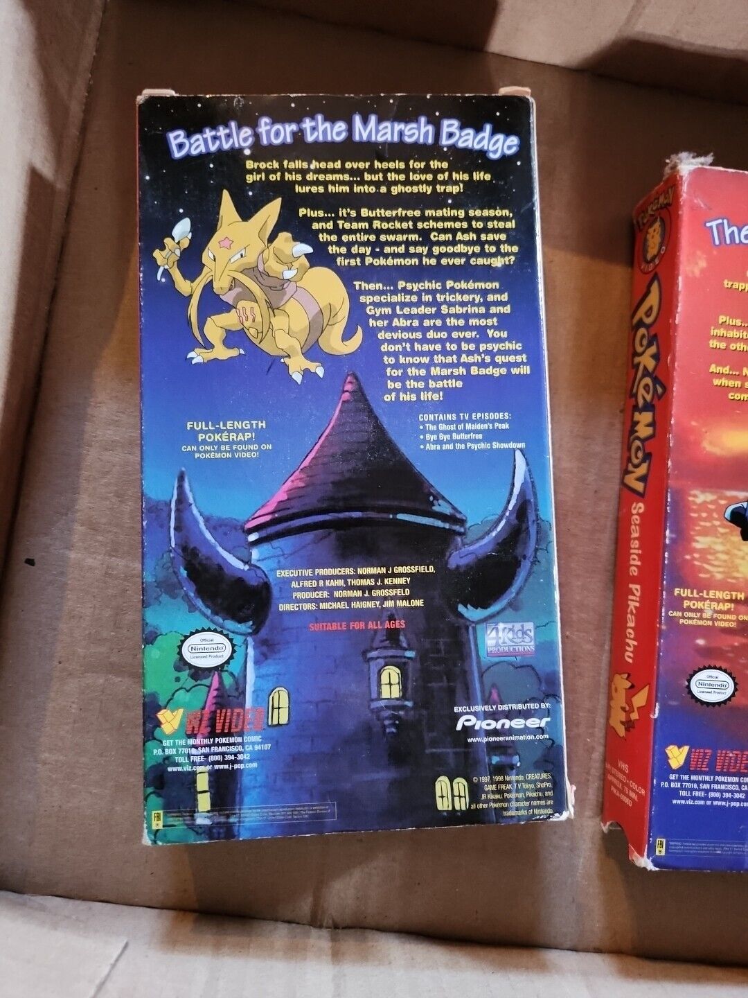 Pokemon VHS Tapes Videos 1997 Lot of 3 Charizard Physhic Moon Mystery 