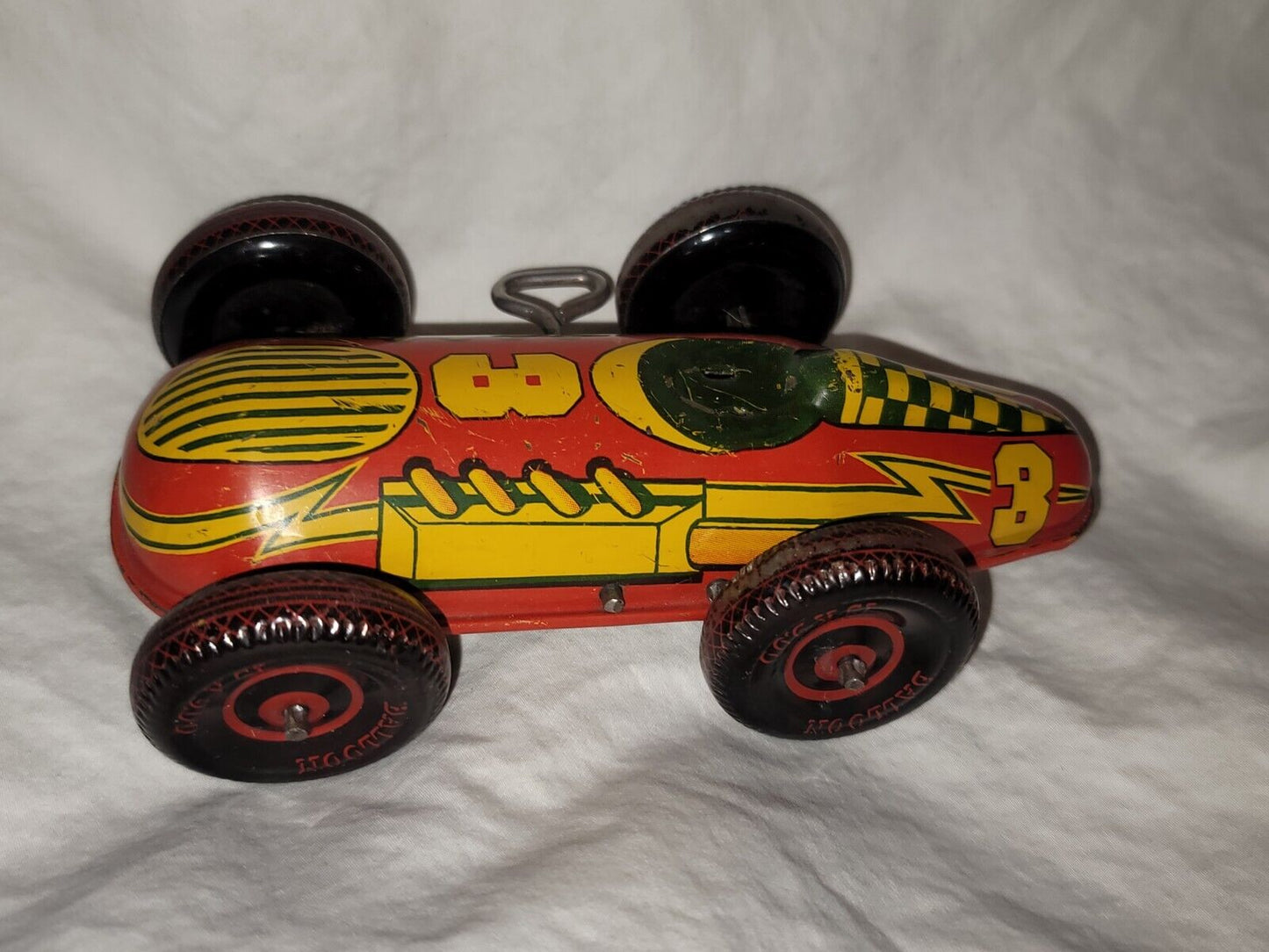 VINTAGE MARX - NO 3 RACE CAR WIND-UP TIN LITHO VERY SCARCE No Driver 