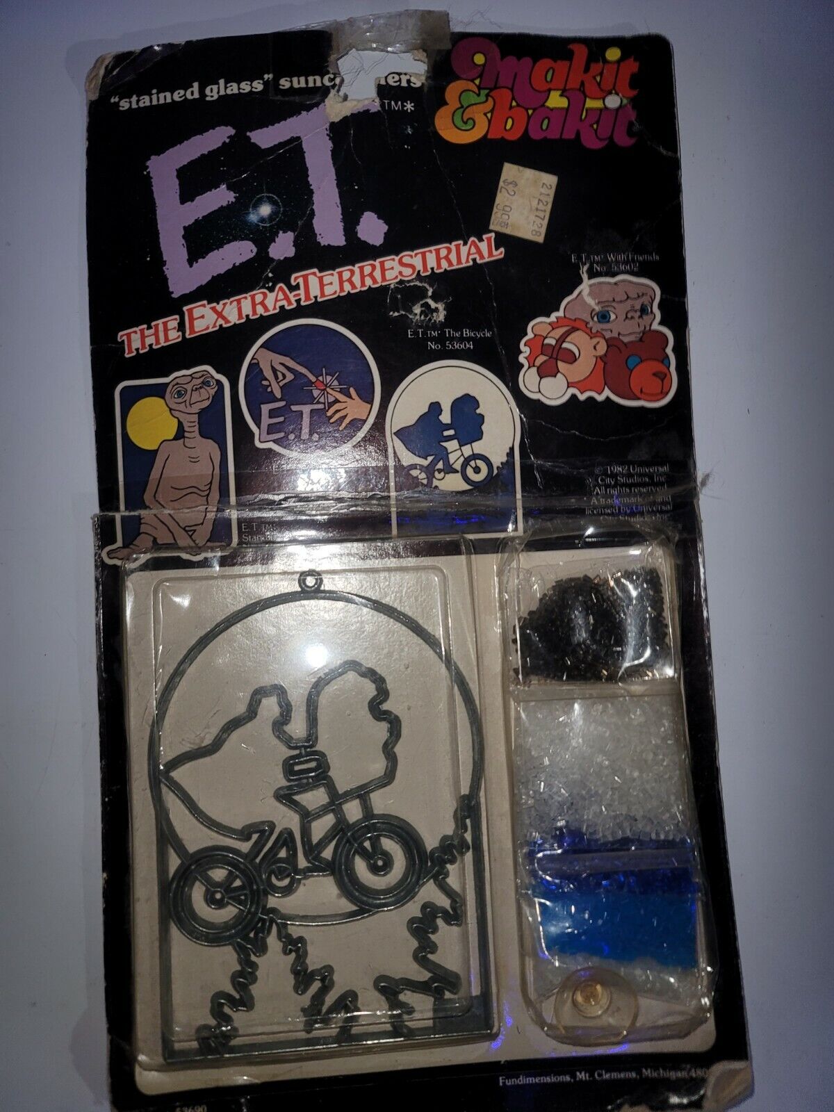 Vintage Makit Bakit Stained Glass Kit E.T. Ornament Sun Catchers Sealed